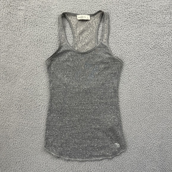 Abercrombie & Fitch Tops - Y2K Abercrombie & Fitch Tank Top Gray Crochet Racerback Retro Women's Small